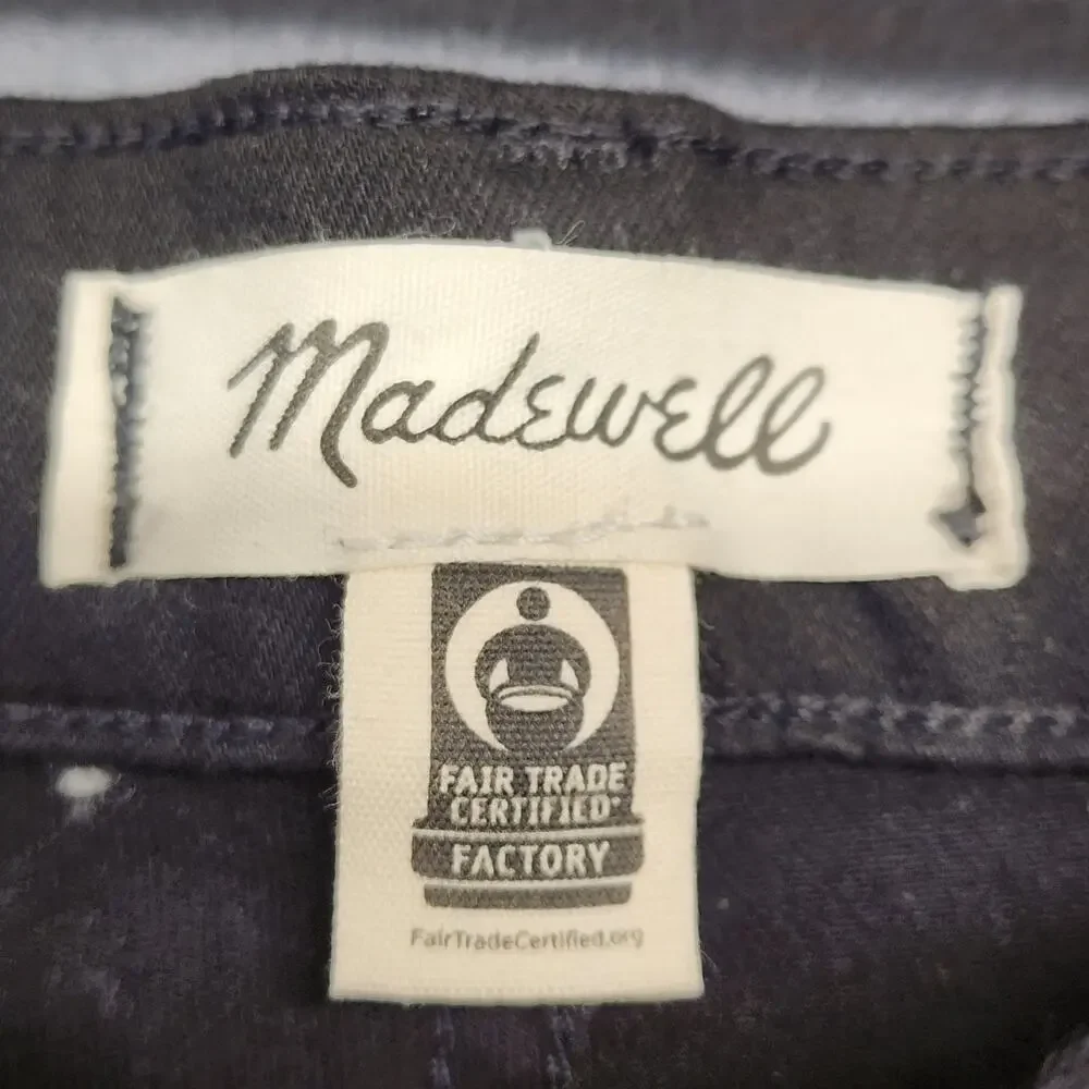 Madewell Jeans Womens 28 Mid Rise Skinny Black Cotton Blend